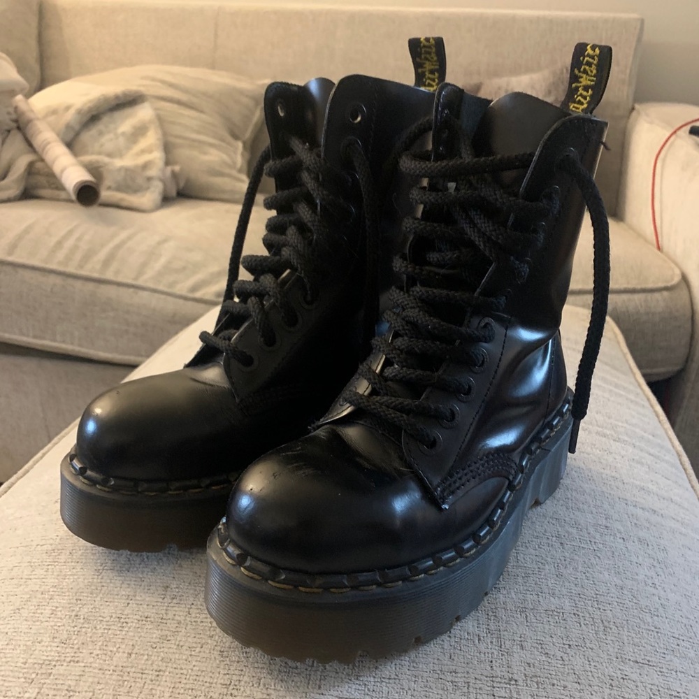 Dr Martens Steel Toe Platform  Boots
